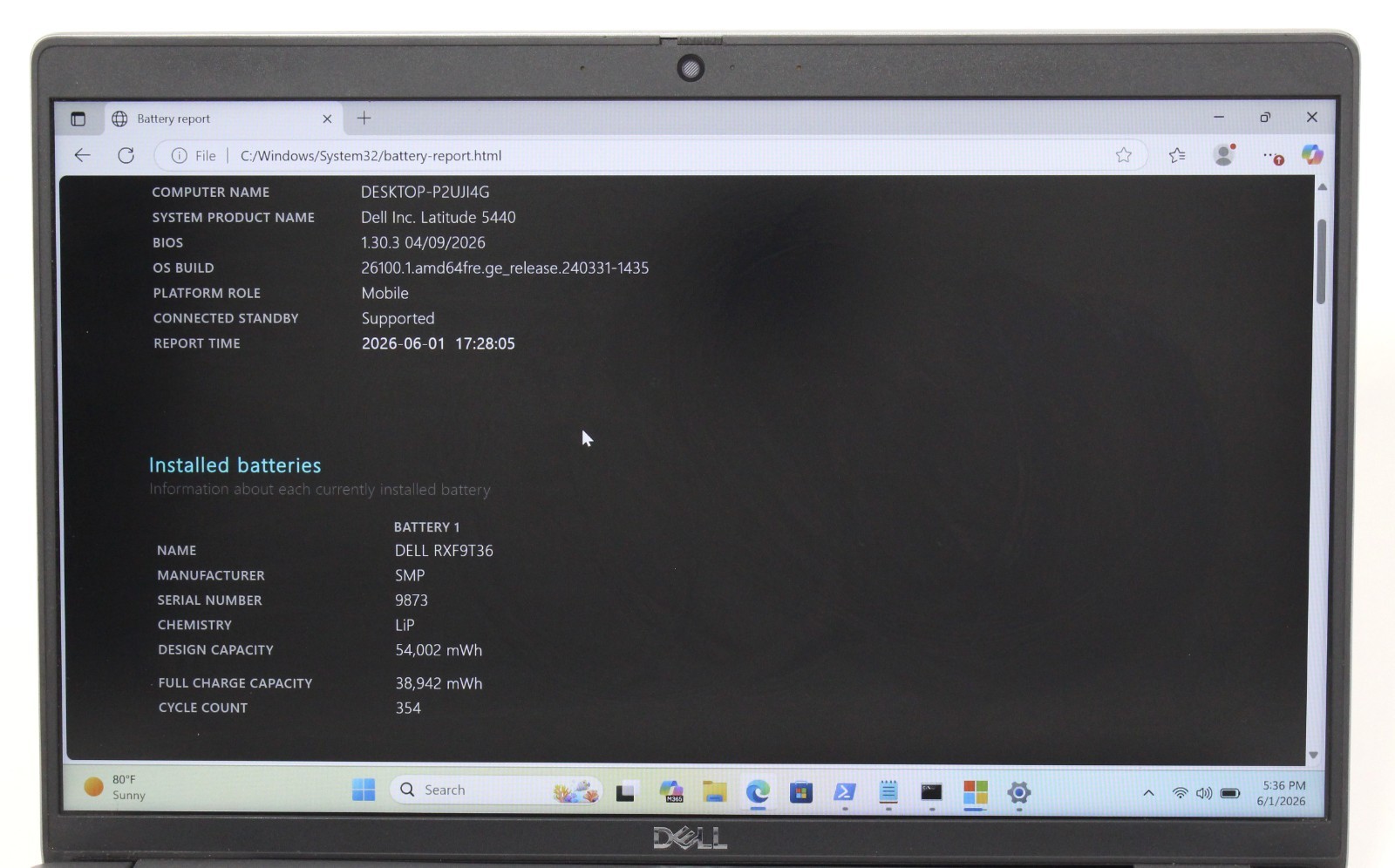 DELL LATITUDE 5440 14″ 1.6GHz i5-1345U 256GB SSD 16GB RAM Win 11 Pro ; 6181976