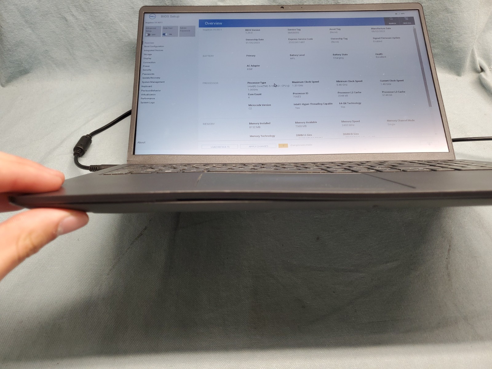 Dell Inspiron 15 3511 i5 1035G1 1.00GHz/ 8GB/ NO SSD 1920×1080 #2809