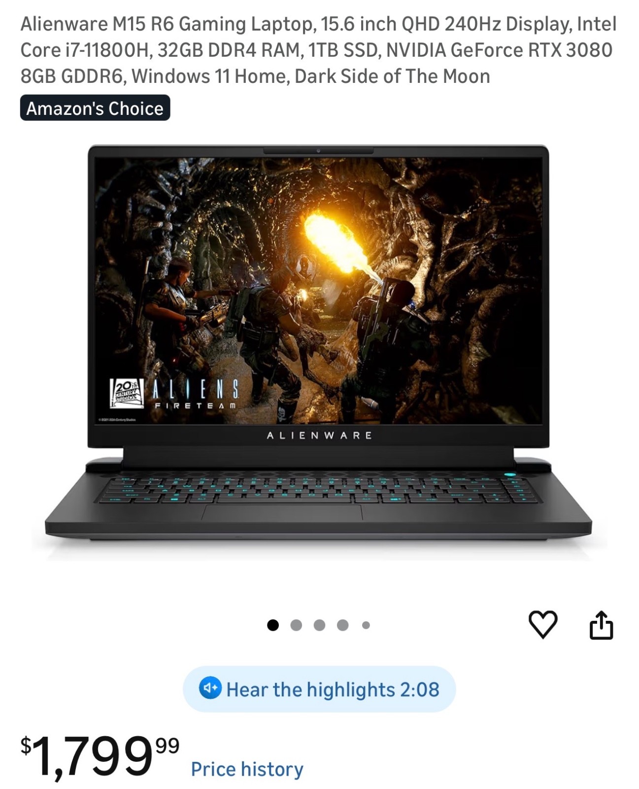 alienware laptop m15 R6, Dark Side of the Moon, upgraded ram