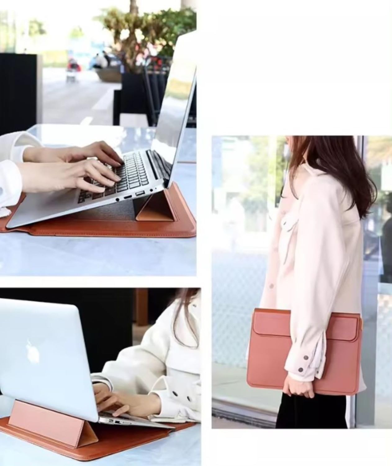 Brown Premium Laptop Sleeve 14-15.6 Inch ONLY MacBook Pro Air 15 Dell XPS HP Env