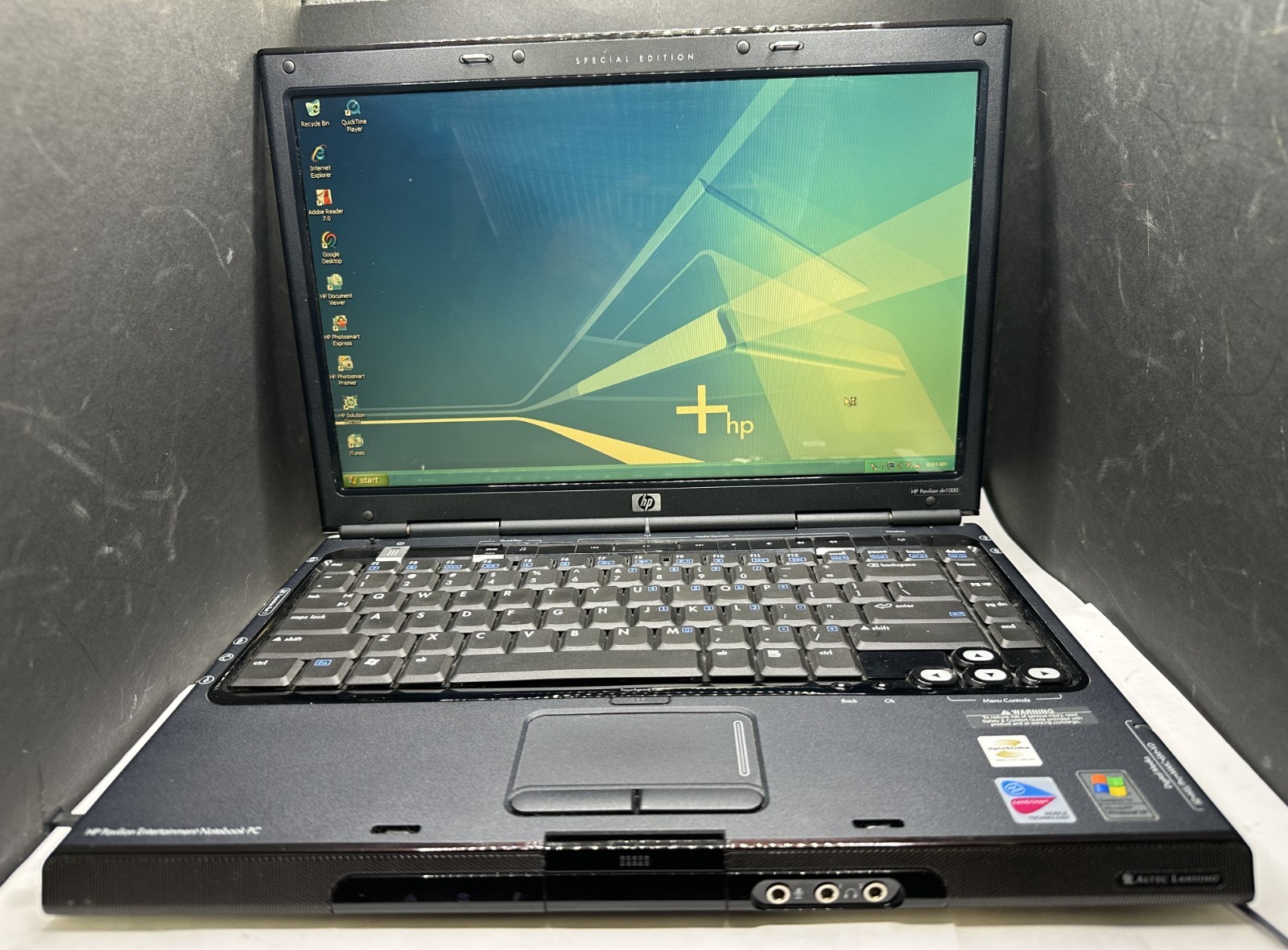 HP PAVILION SPECIAL EDITION DV1000 WIN XP LAPTOP, 80GB, 504MB, STRICTLY AS-IS