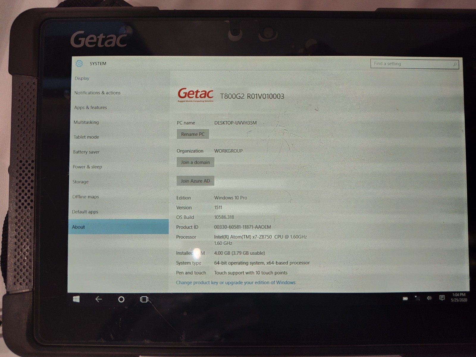 Getac T800 Fully Rugged 8.1″ Tablet | Intel Atom x7 | Windows 10 Pro Carlson