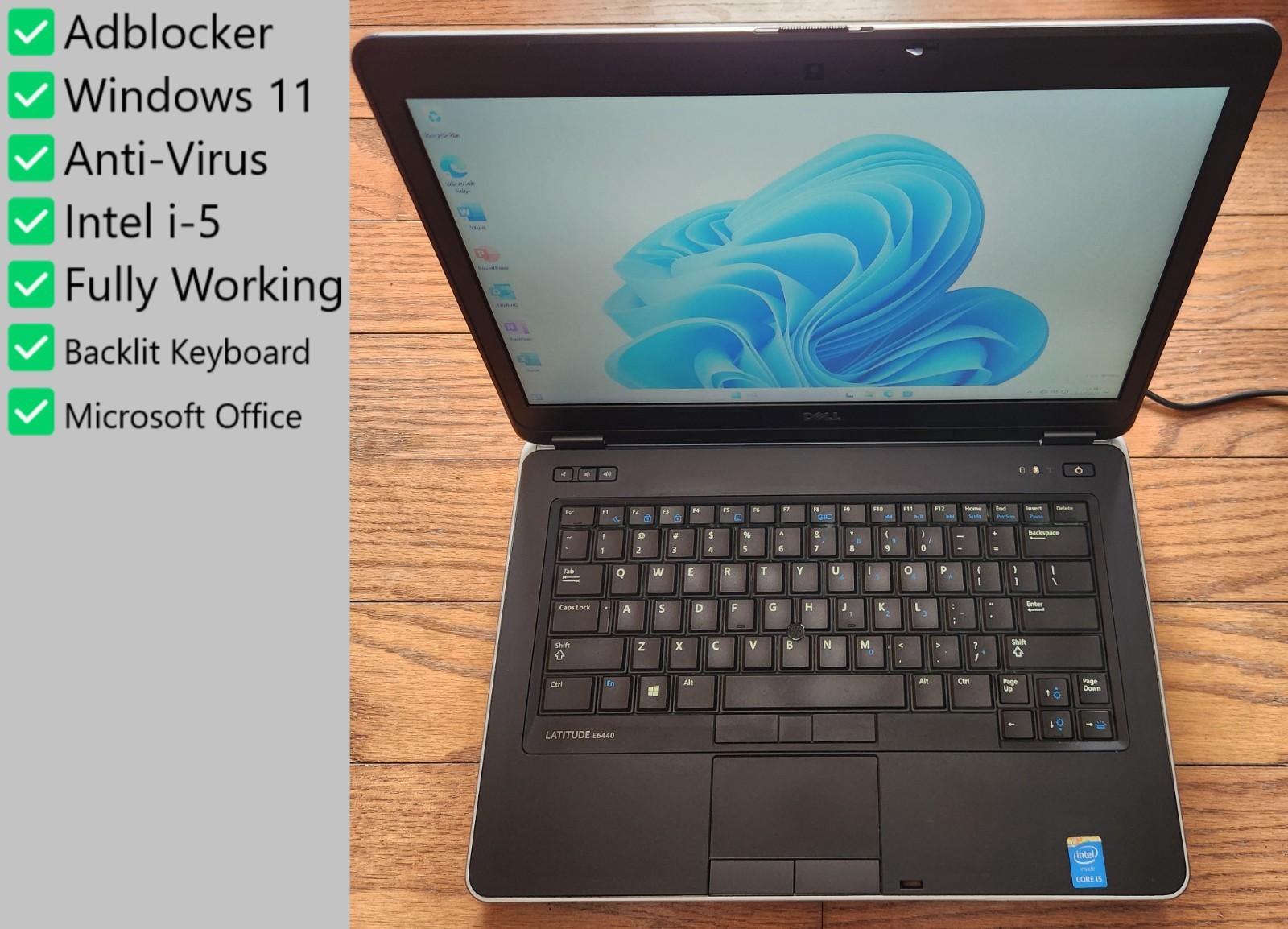 Dell Latitude E6440 (256GB SSD, Intel i-5, 2.7GHz, 8GB RAM, Windows 11) Laptop
