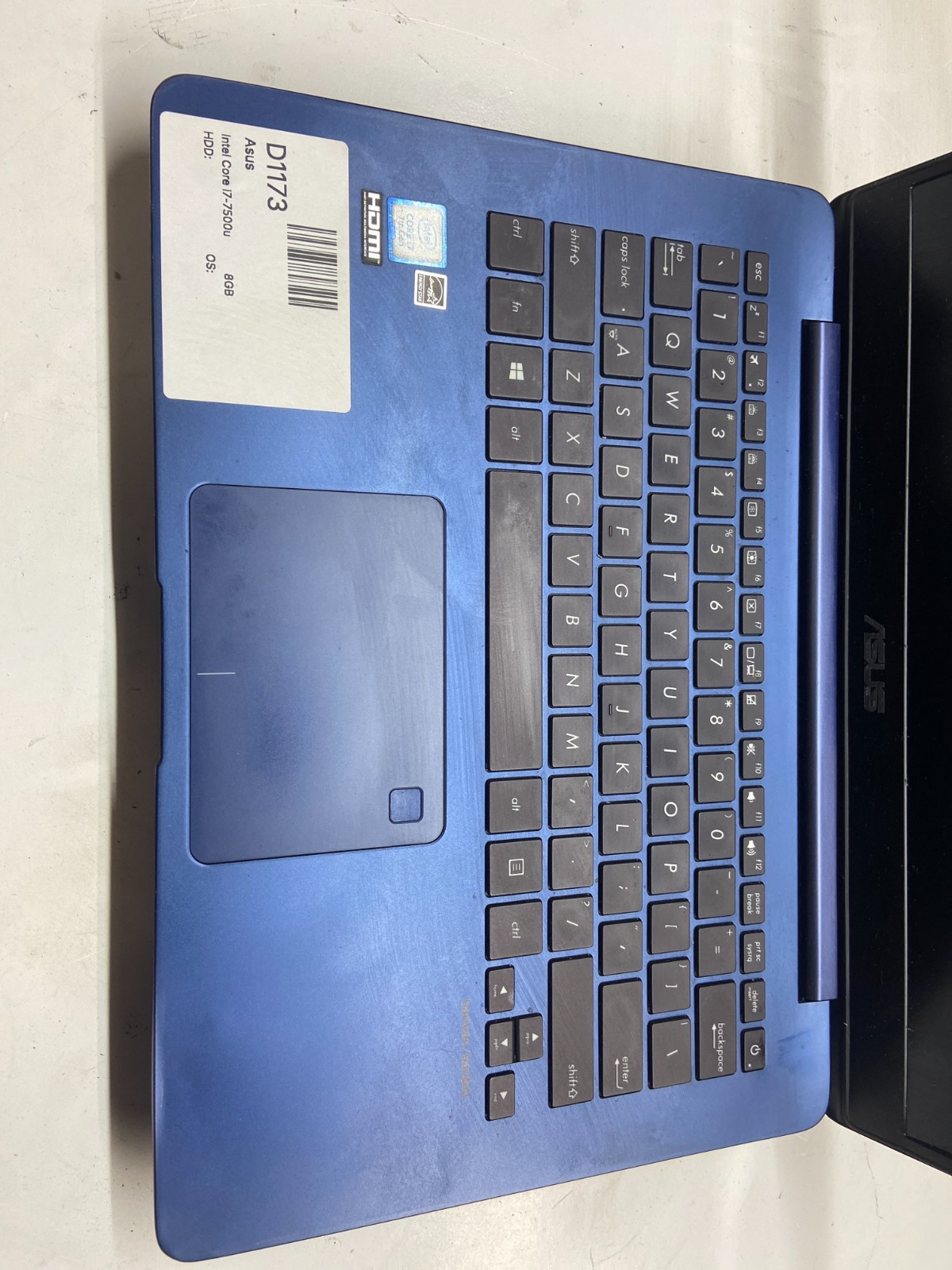 Asus Zenbook UX430U Intel Core i7-7500u 2.7GHz 8GB NO HDD READ