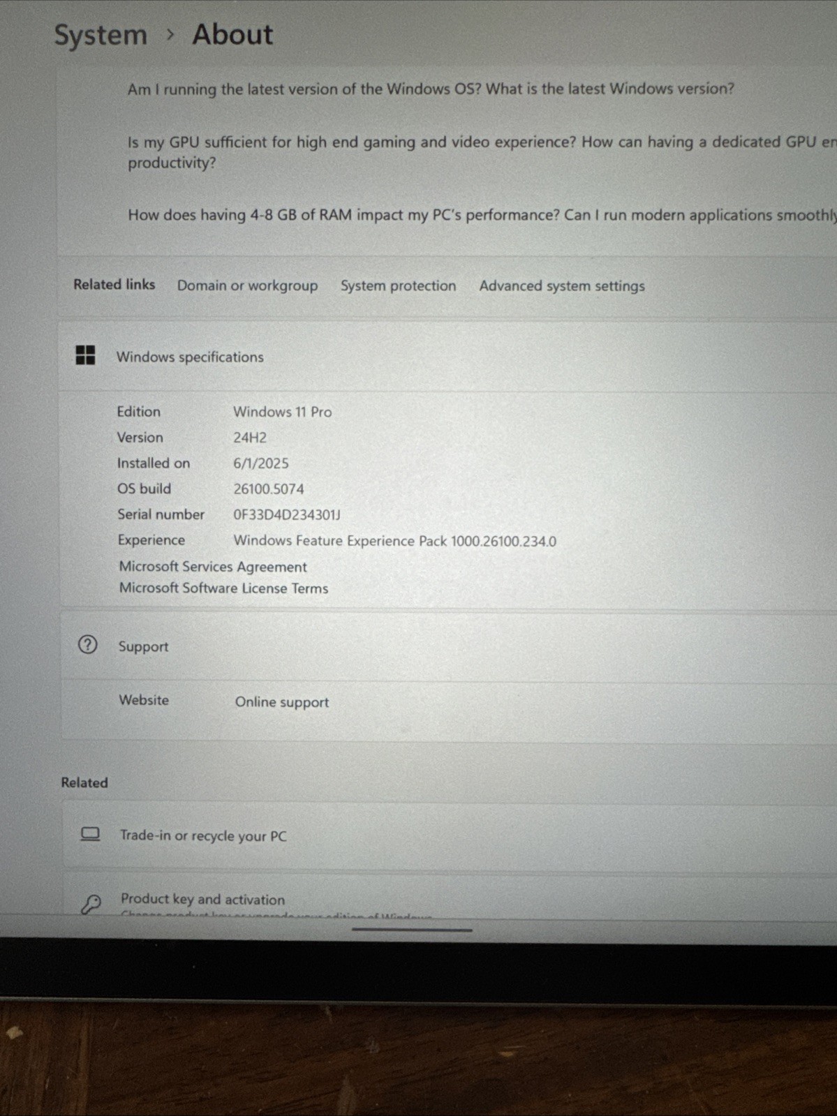 Microsoft Surface 8, Win 11 Pro, I5/128mb/8gb/2.60ghz