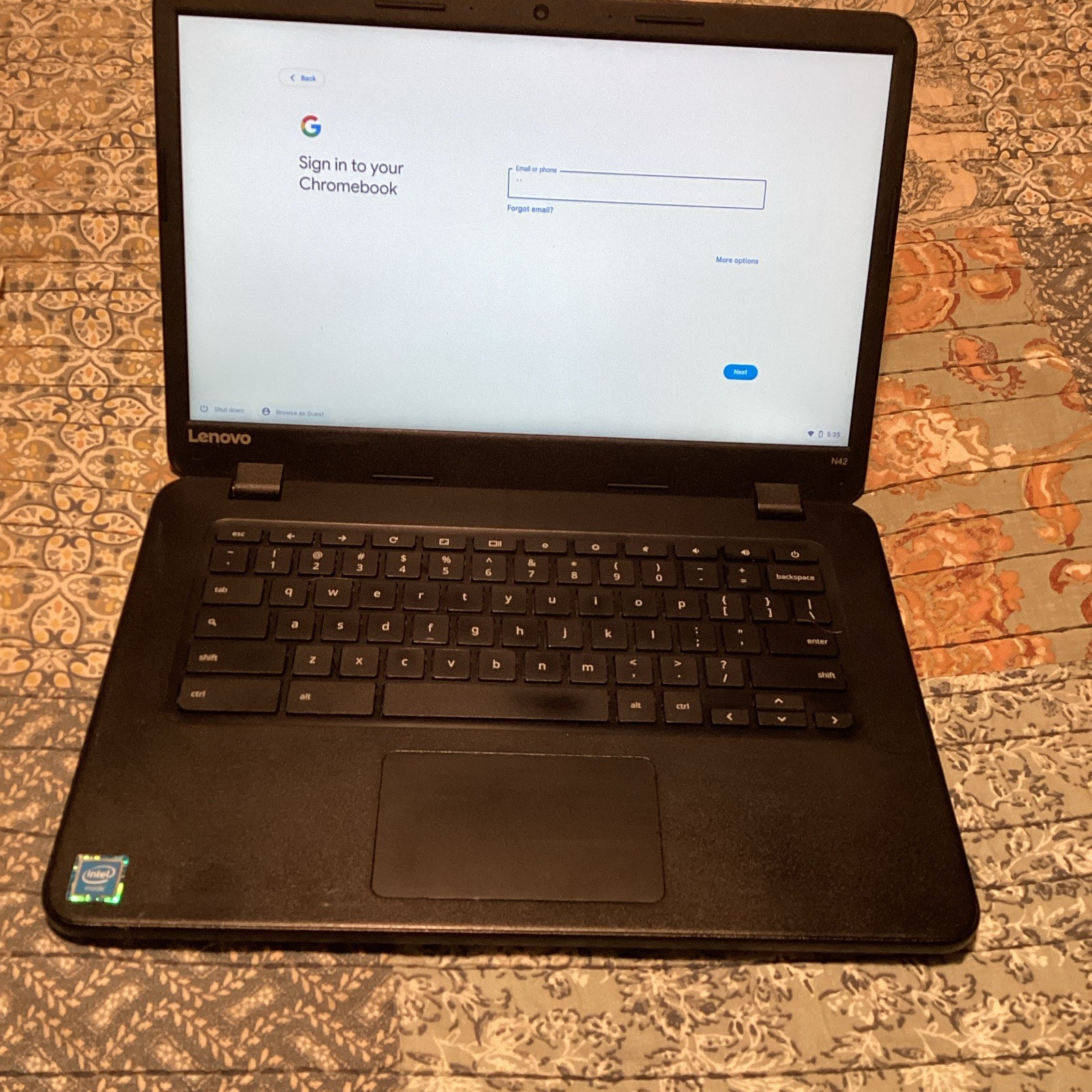 Lenovo N42-20 Chromebook 11.6″ Intel 1.60GHz 4GB 16GB eMMC Chrome OS Black