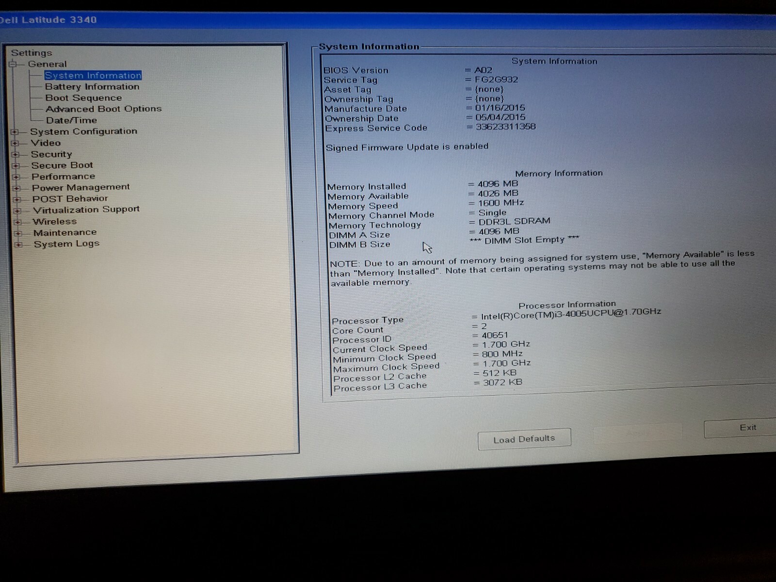 Dell Latitude 3340 Laptop Intel i3-4005U 1.7GHz, 4GB Ram, 500GB HDD