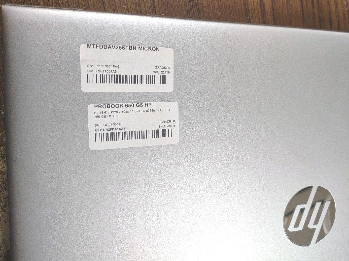 HP Probook 650 G5 LAPTOP 15.6 W/ i5-8365U 1.60GHz, 8GB, 256GB.