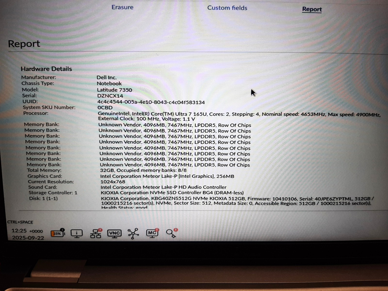 Dell Latitude 7350 Ultra 7 165U 32GB RAM 512GB NVMe Dents Parts/Repair C3*497
