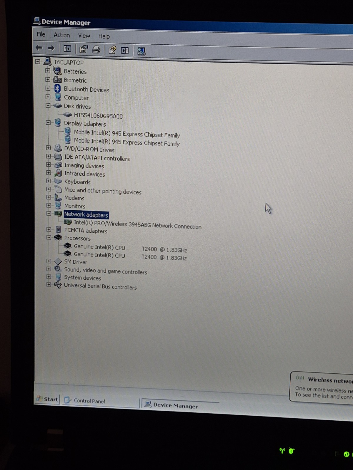 IBM ThinkPad T60 2.5GB/60GB/DVD/Intel T2400 @1.83GHz/Windows XP Laptop Bundle A2