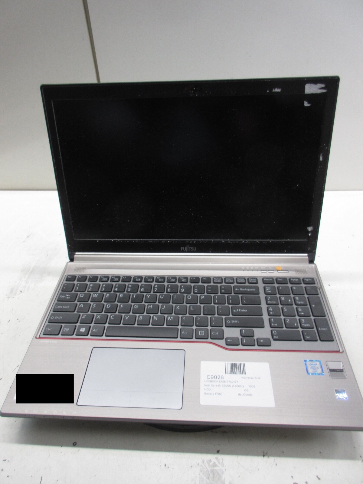 Fujitsu Lifebook E756 Intel Core i5-6300U 2.40GHz 16GB NO HDD No Batt