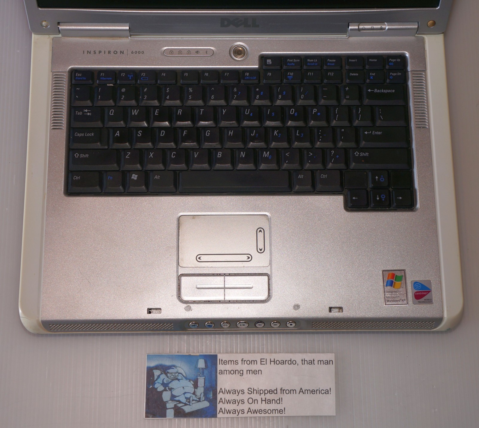 Dell inspiron 6000 laptop 1GB Ram 40GB HDD 1.6 Ghz Pentium M DVD Rom Windows XP