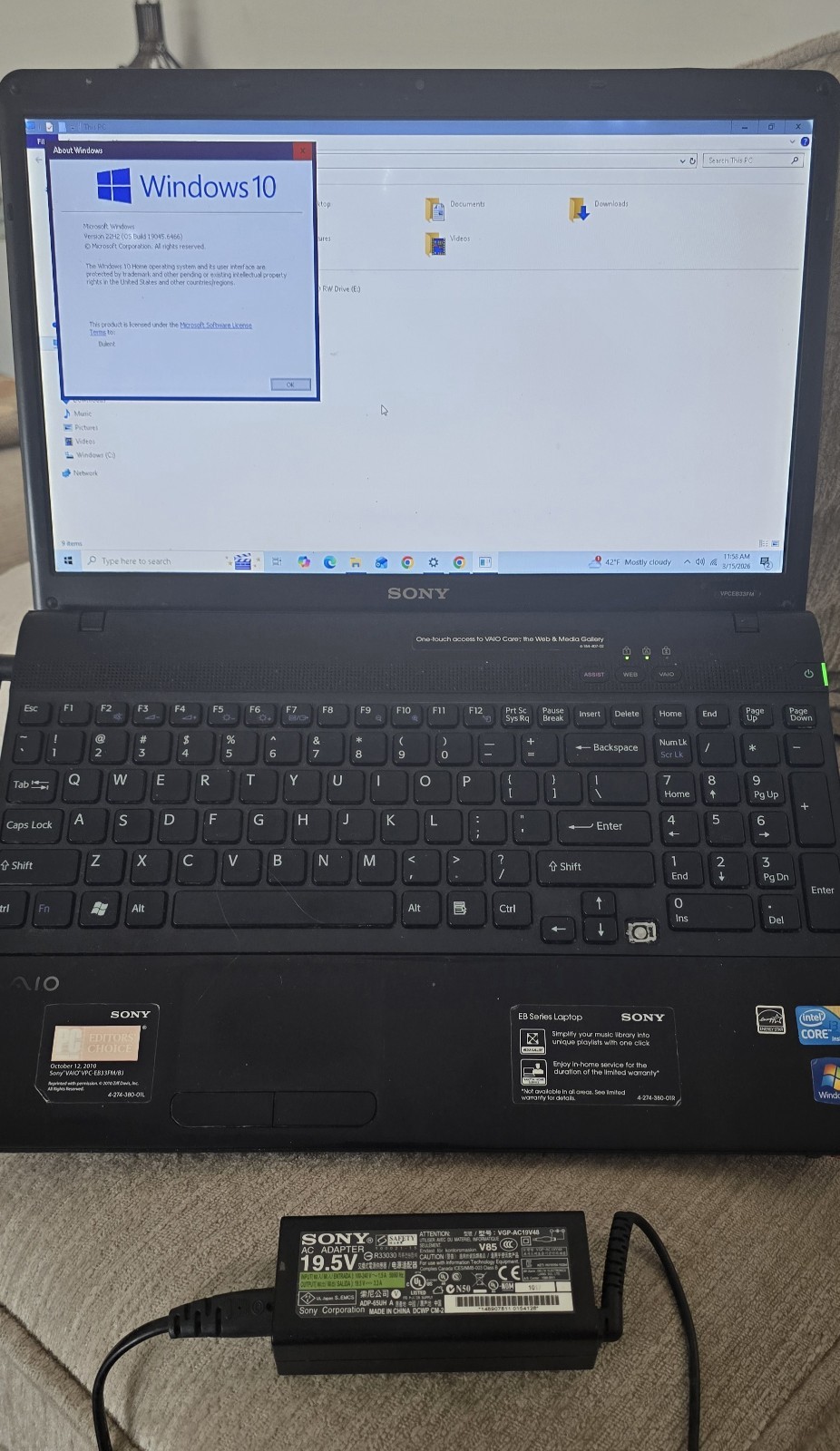 Sony VAIO PCG-71318L Intel Core i3 M370 15.6″ Laptop 4 GB RAM Win10 MS OFFICE