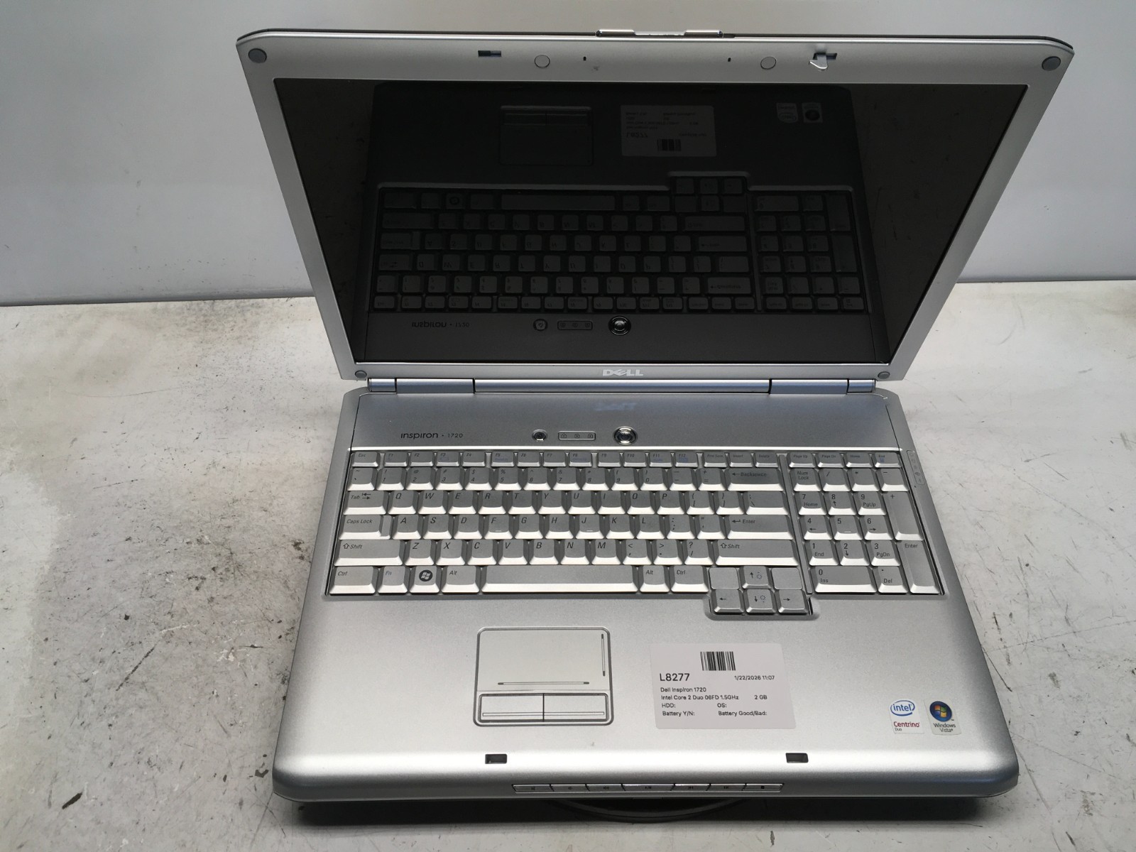 Dell Inspiron 1720 Intel Core 2 Duo 06FD 1.5GHz 2 GB NO HDD