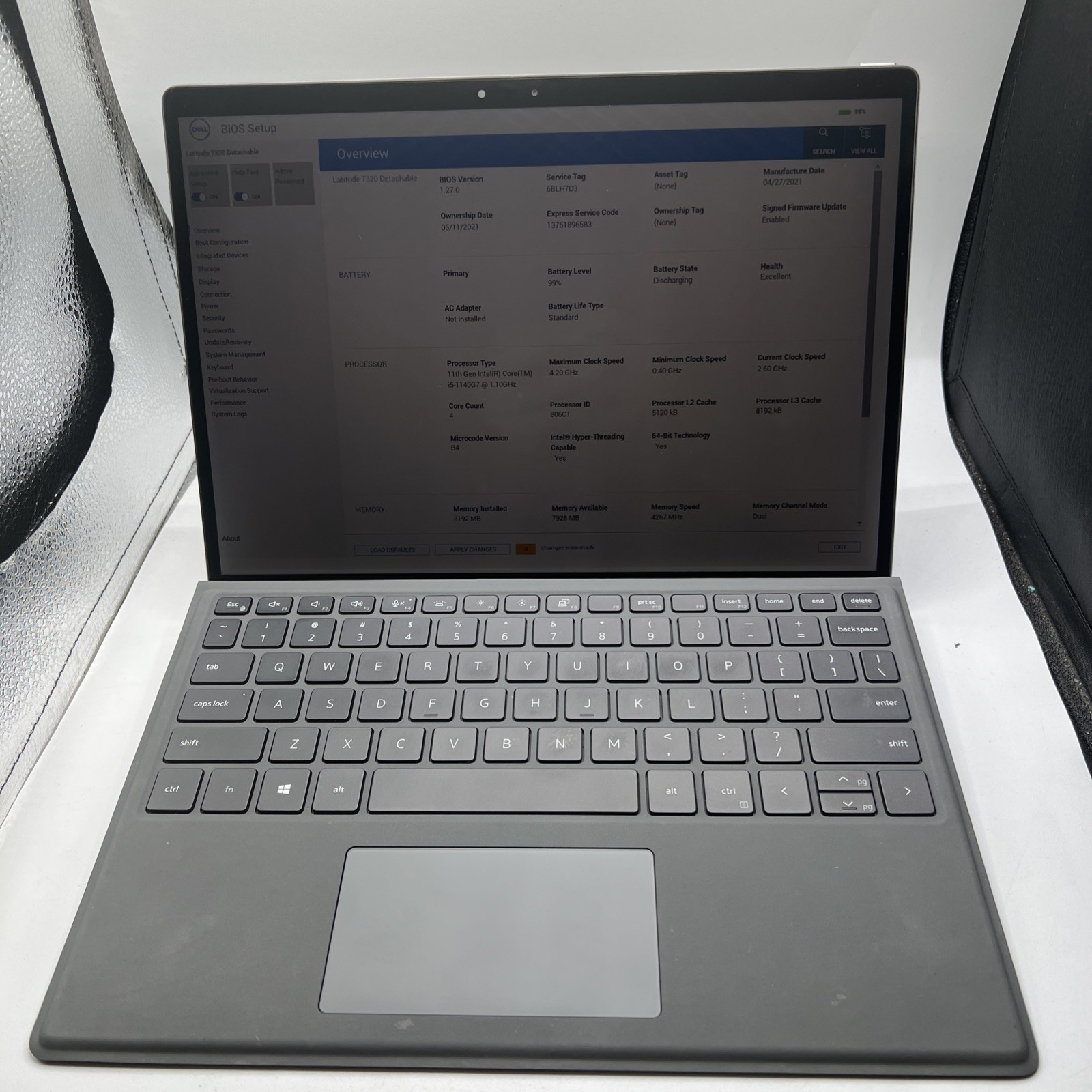 Dell Latitude 7320 Detachable Laptop i5-1140G7 @ 1.10GHZ 8GB RAM 256 SSD