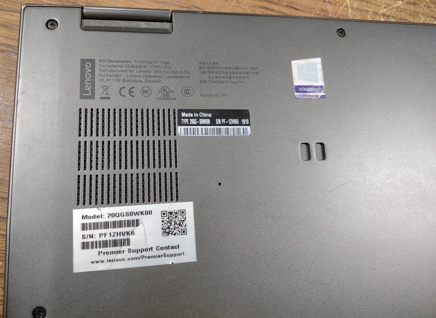 Lenovo ThinkPad X1 Yoga 4th Gen 14″ W/16GB, 256GB, i7-8665U, Touch, Stylus.