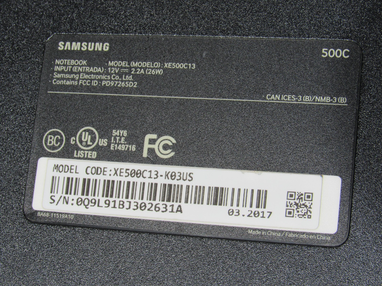 Samsung XE500C13-K03US Chromebook 3 C500 11.6″ HD Celeron N3060-4GB – 16GB SSD