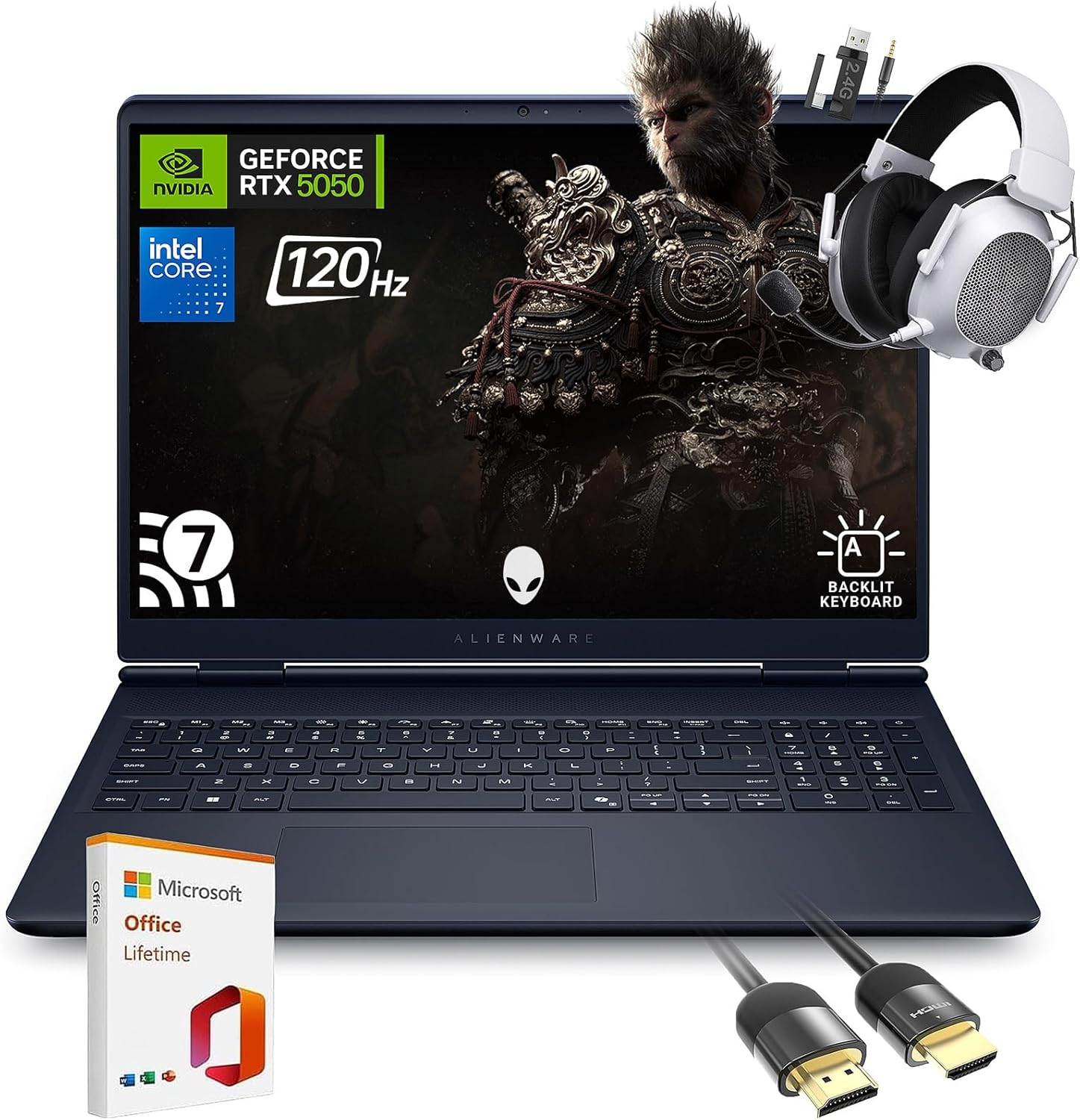 Alienware 16 Aurora Gaming Laptop AC16250, 16″ WQXGA Display, NVIDIA Geforce RTX