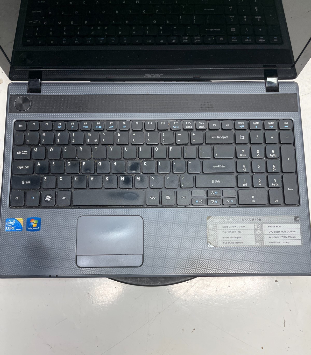Acer Aspire 5733-6426 Intel Core i3-380M 4GB NO HDD