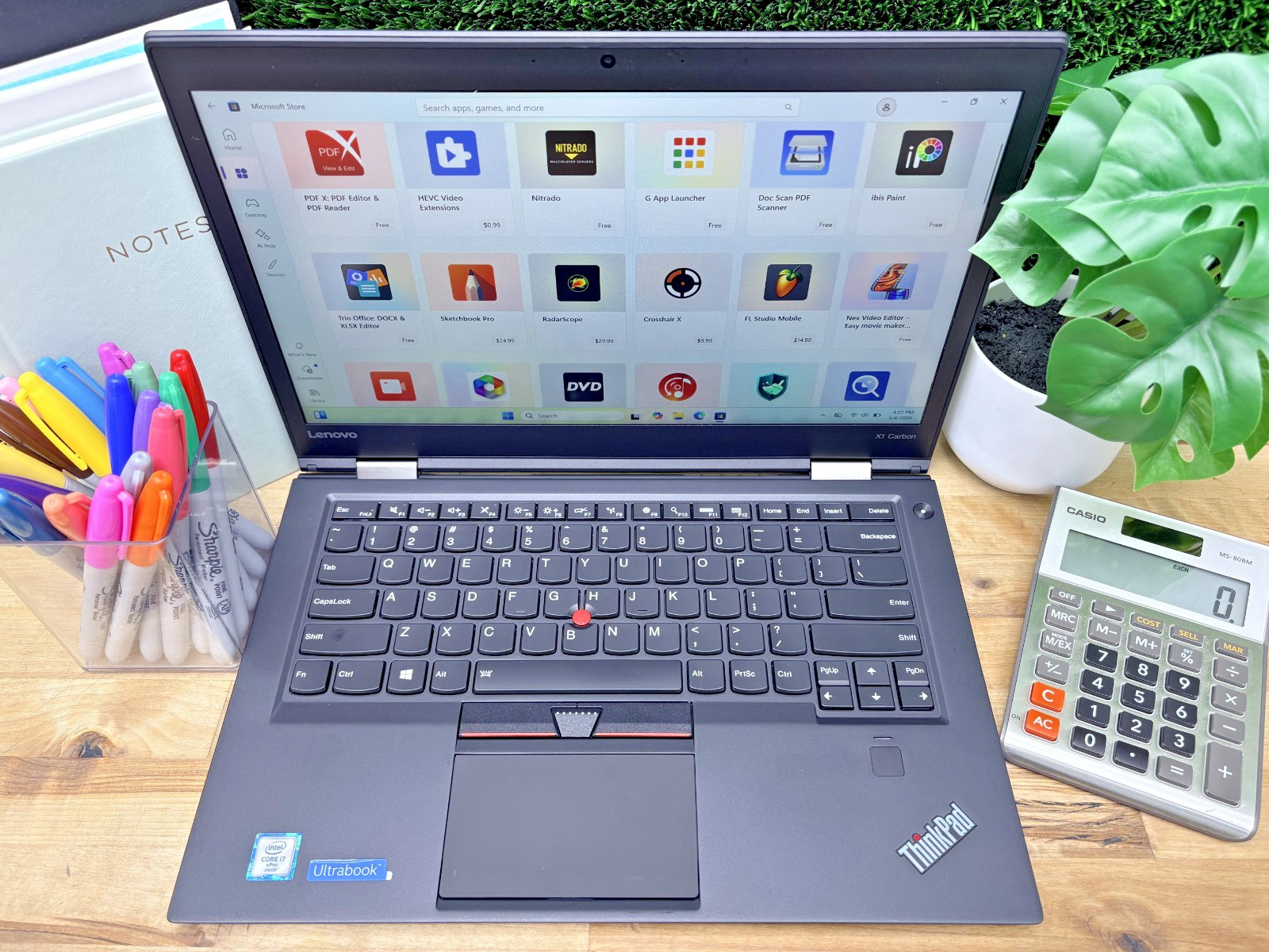 Lenovo ThinkPad x1 Carbon G 4 i7-6th Gen 2.60GHz 16GB RAM 256GB SSD Win 11 Pro*