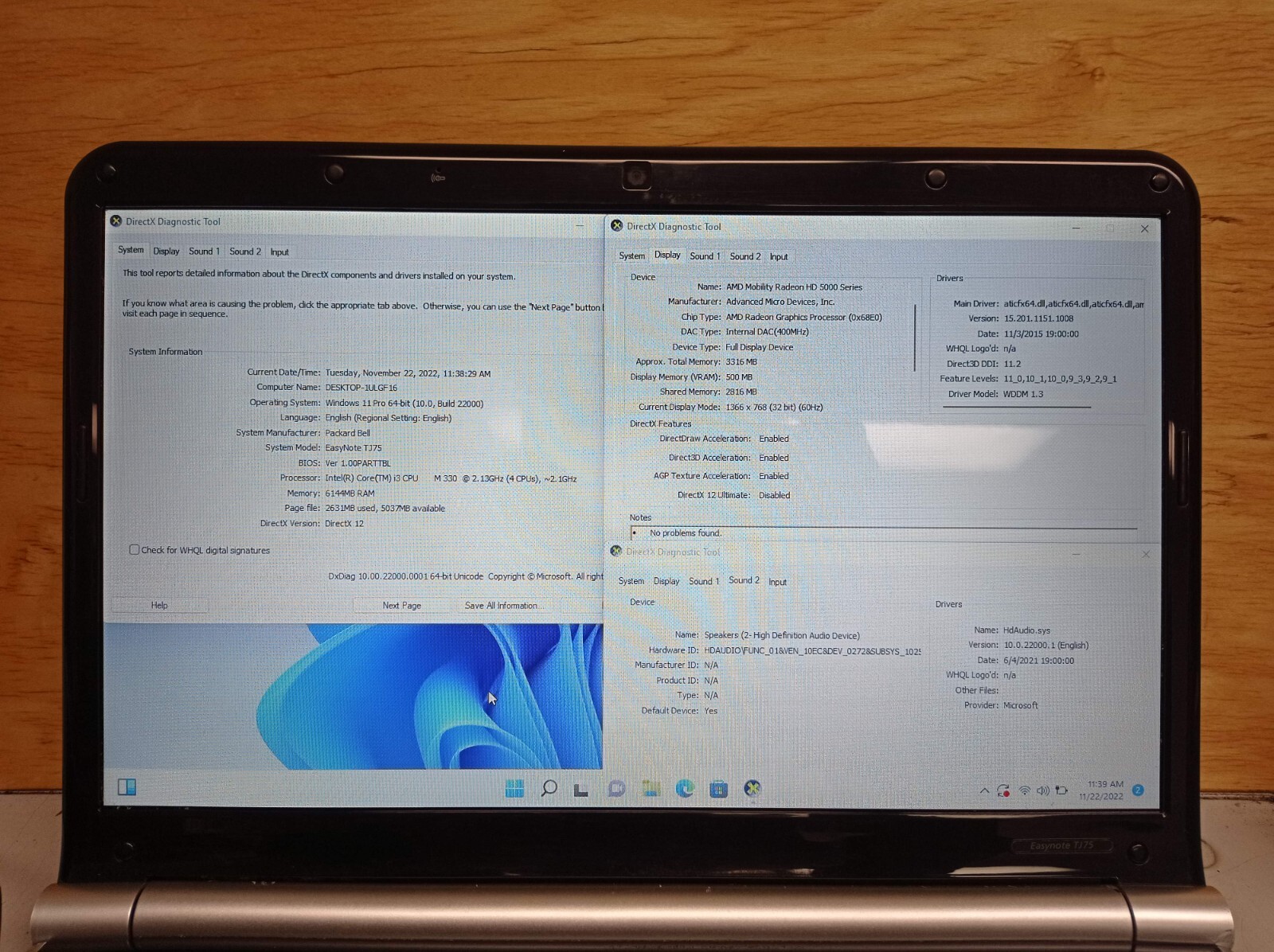 Packard bell EasyNote TJ75 Core i3 M330 6 GB 500 GB 15.6″ LXBHB02009952BCCE92200