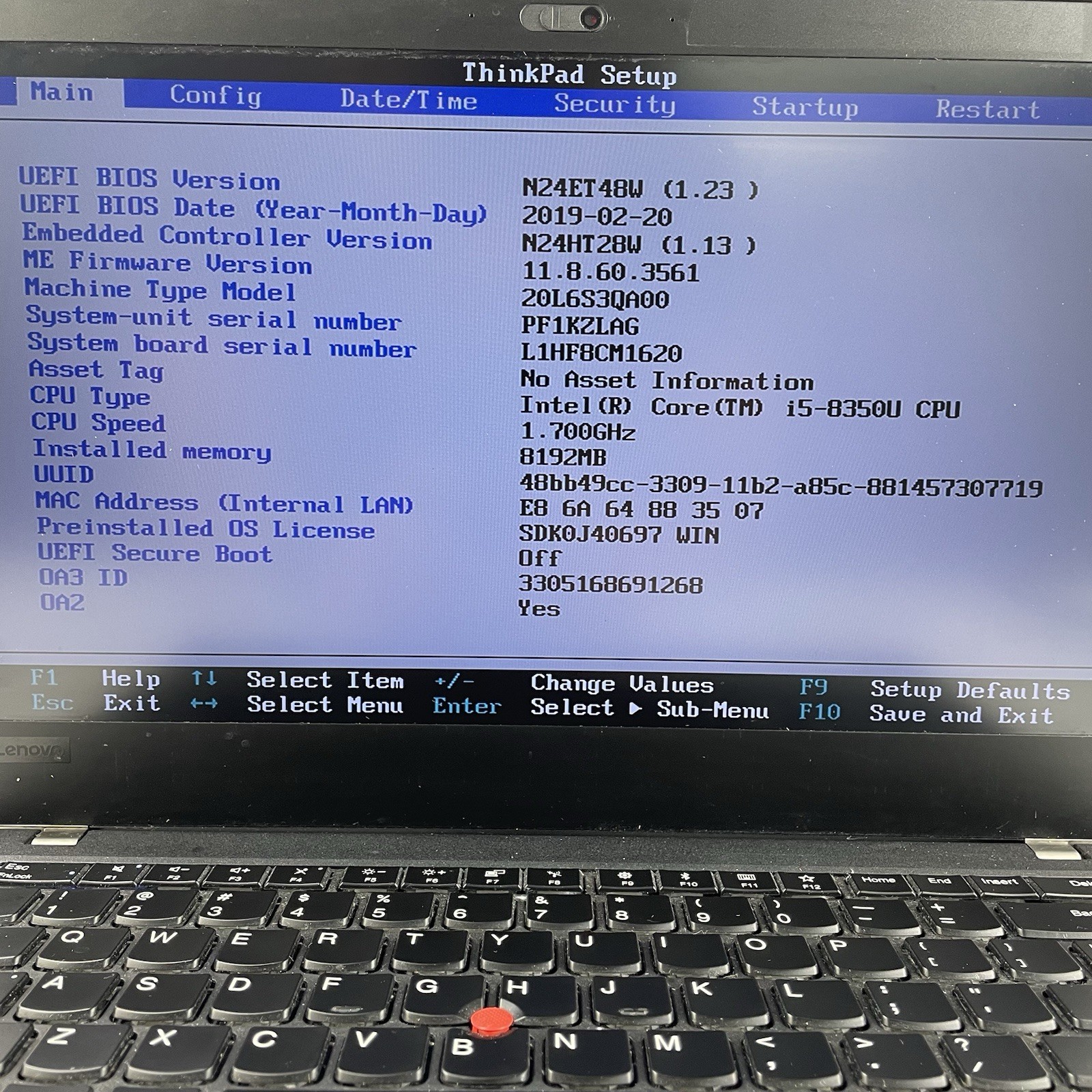 Lenovo ThinkPad T480 14″ i5-8350U 1.70 GHz 8 GB RAM No SSD/OS/AC – READ
