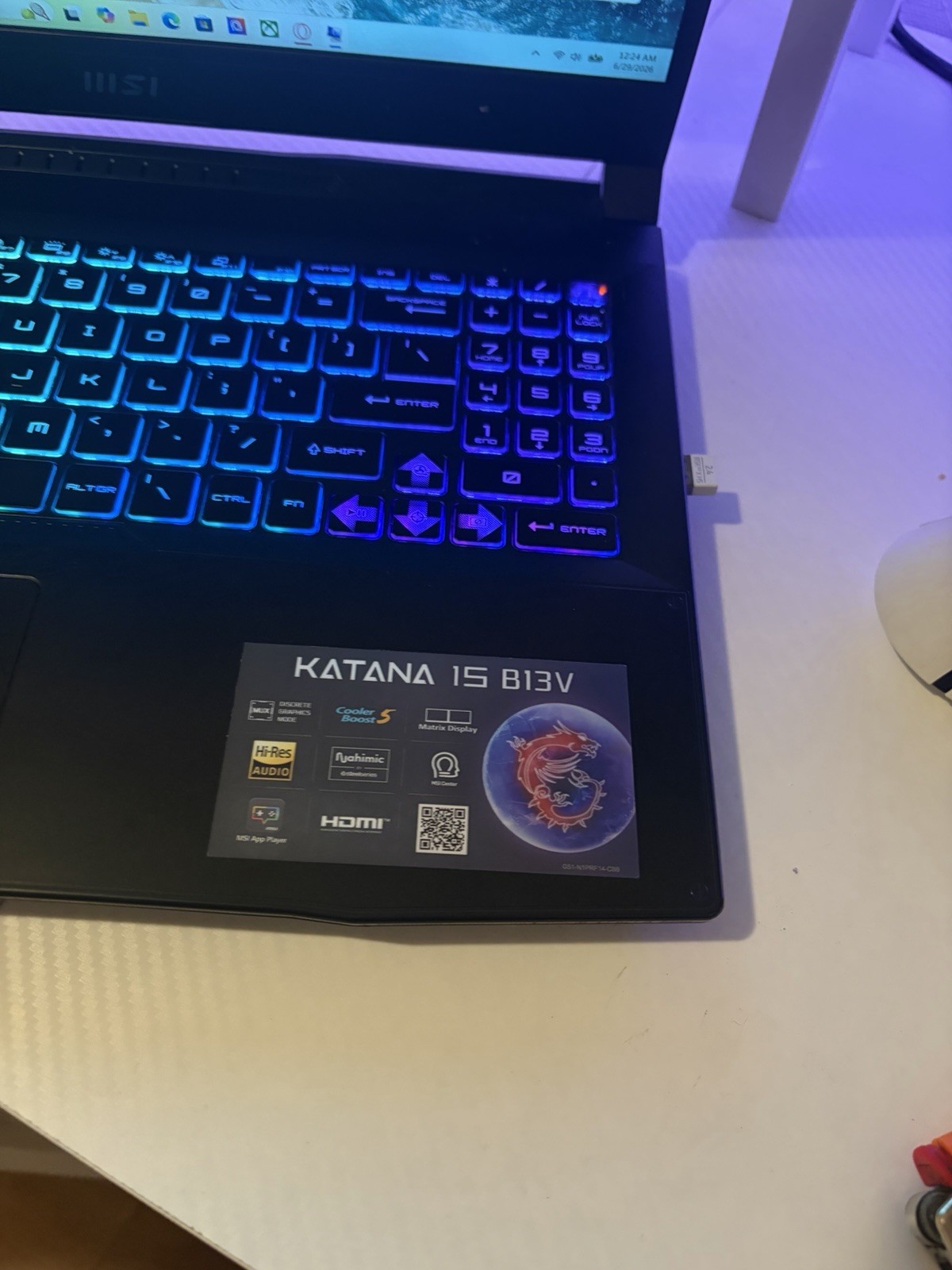 MSI Katana 15 B13VEK 15.6in i7 Gaming Laptop Win 11 Home Black Backlit KB