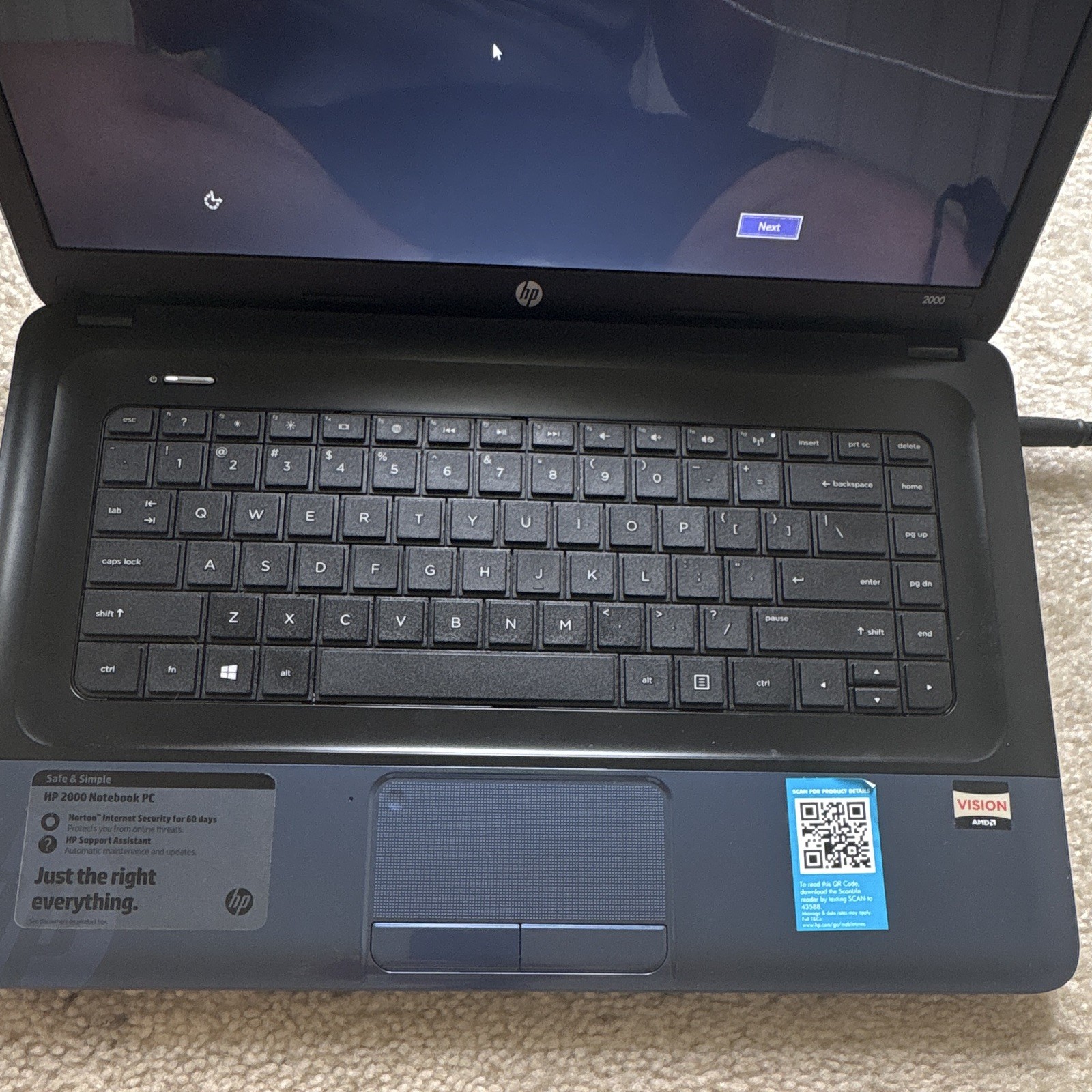 HP 2000 15.6″ Laptop AMD E-Series 4GB RAM 320GB HDD Win 8 Black