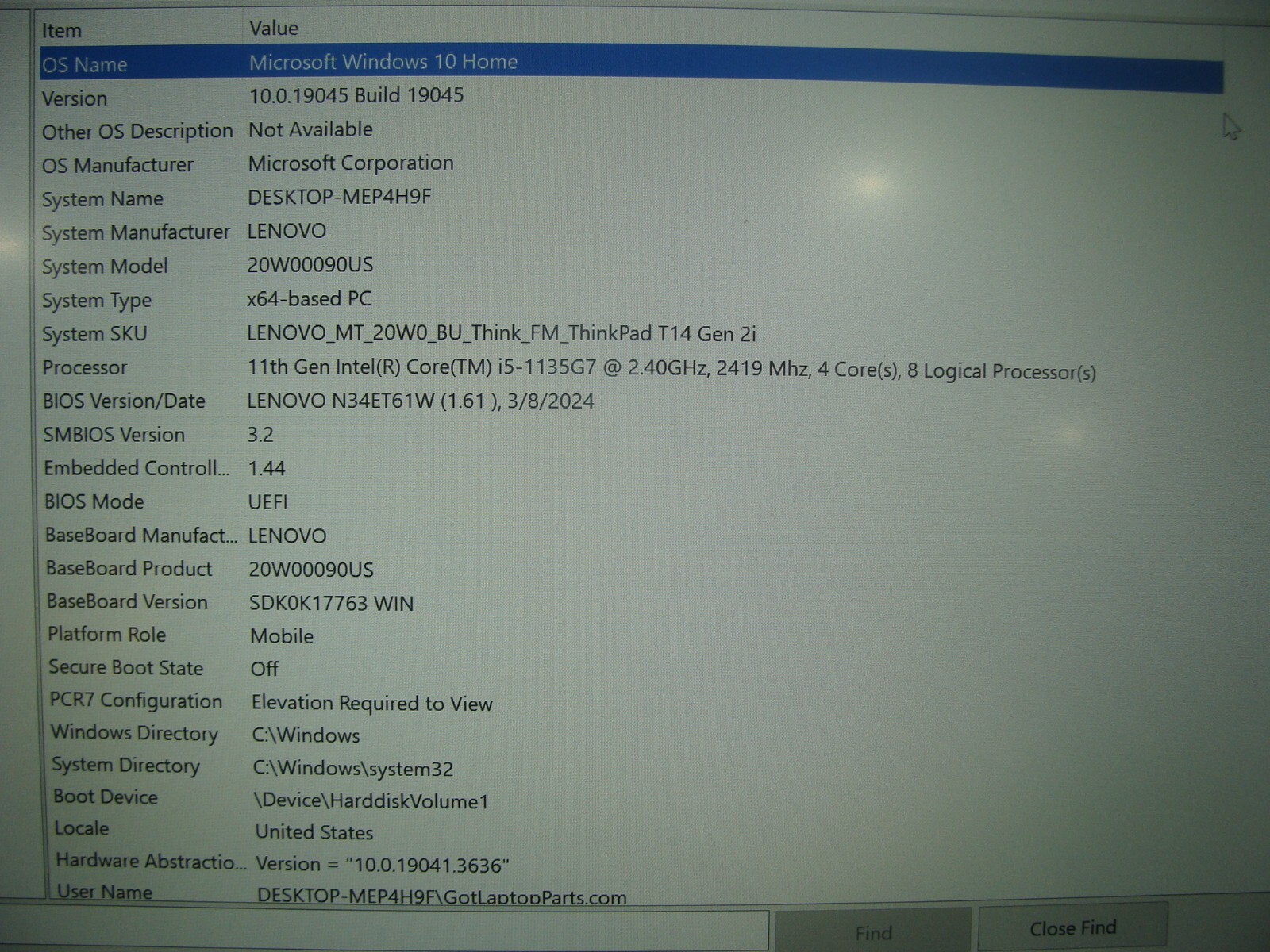 Lenovo ThinkPad T14 Gen 2i 14″ i5-1135G7 2.4GHz 8GB 256GB WRTY2027 PwR Battery