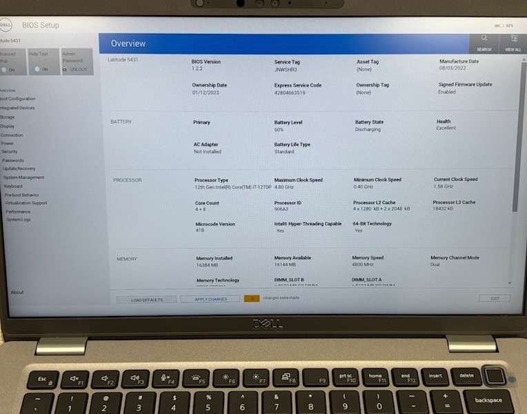 DELL LATITUDE 5431 FHD i7-1270P 16GB No HDD/OS MX550 Laptop~ (Bios Locked)