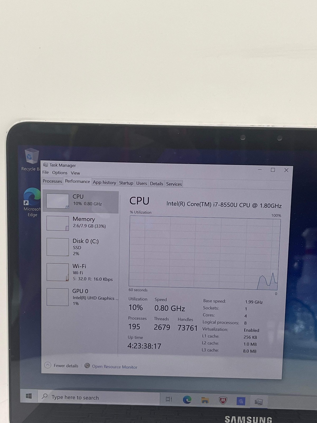 Samsung Notebook 7 Spin 7i-8550U 13.3″ 256GB 8GB Laptop Black