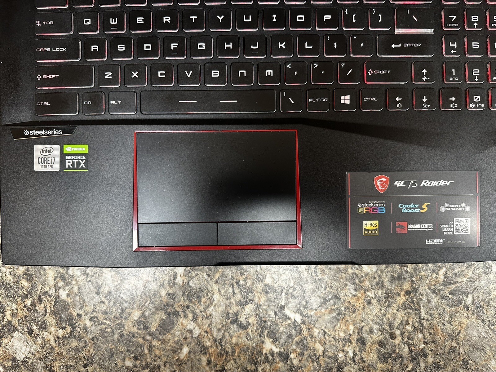 MSI GE75 Raider 17.3 inch (1TB + 512GB, Intel Core i7 10th Gen., 2.60GHz, 16GB)
