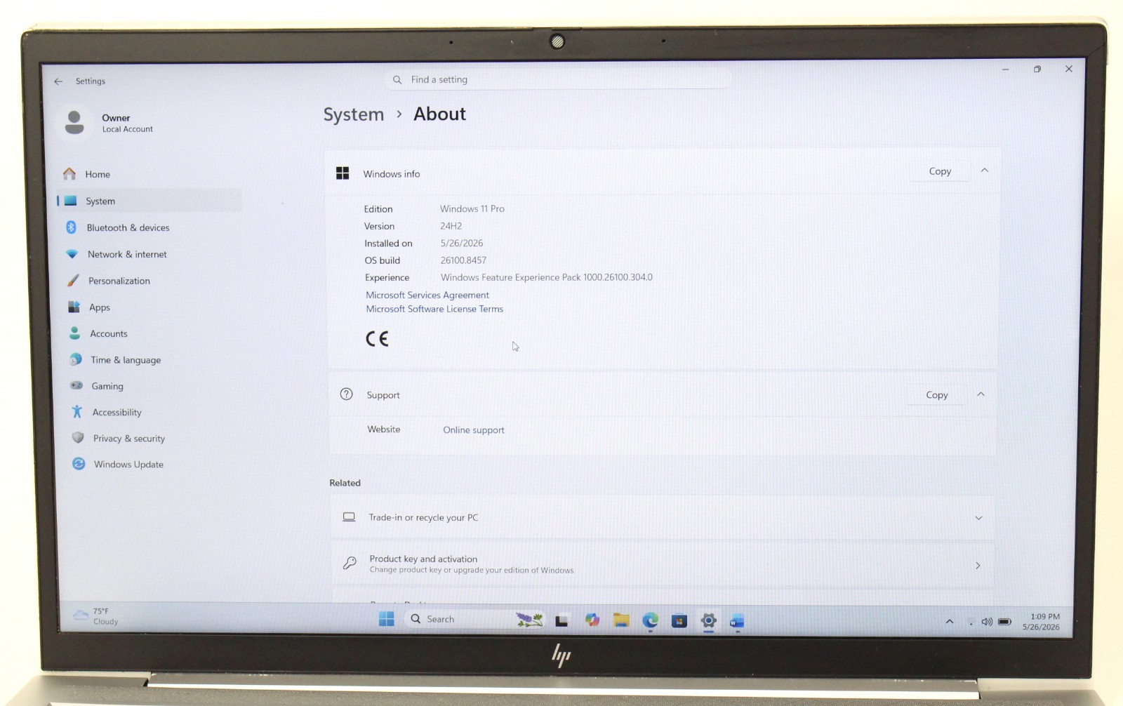 HP Elitebook 850 G8 15.6″ 2.4GHz i5-1135G7 256GB SSD 16GB RAM Win 11 ; 6181311