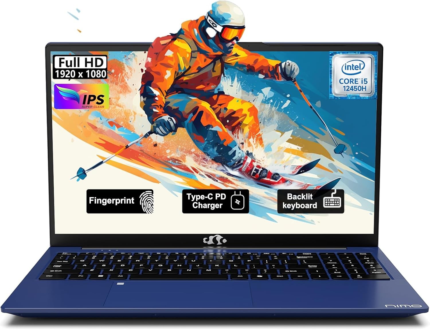 NIMO 15.6″ FHD lPS Business Laptop, 8 Cores Intel i5-12450H 16GB RAM 512GB SSD