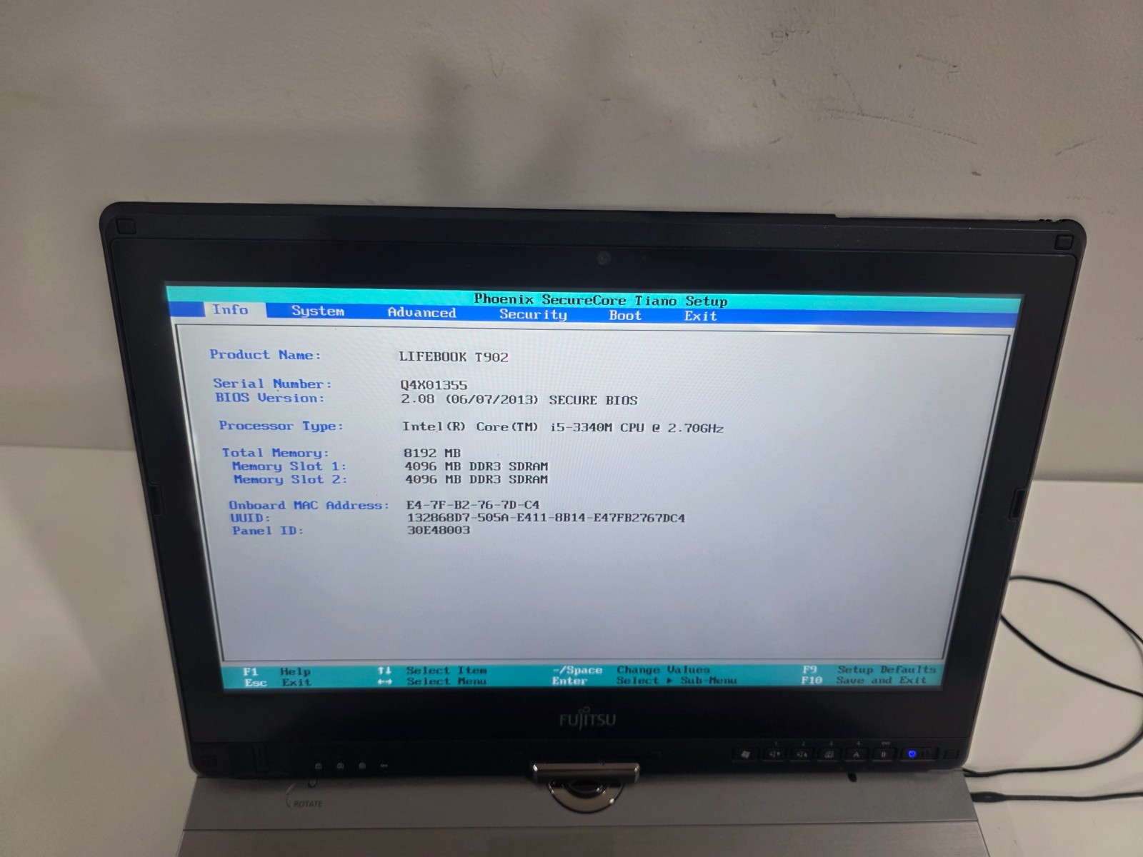 FUJITSU LIFEBOOK T902 Intel i5-3340M 8GB Touch Webcam