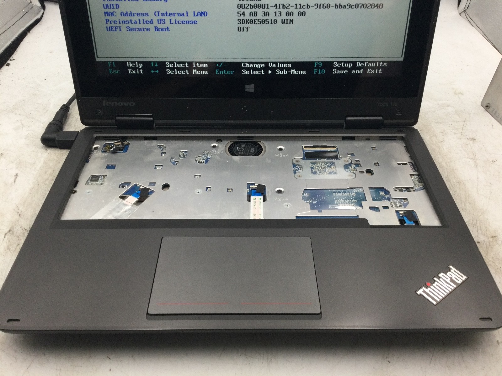 LENOVO THINKPAD YOGA 11E – BOOTS TO BIOS – INTEL CELERON – NO RAM – READ – BB