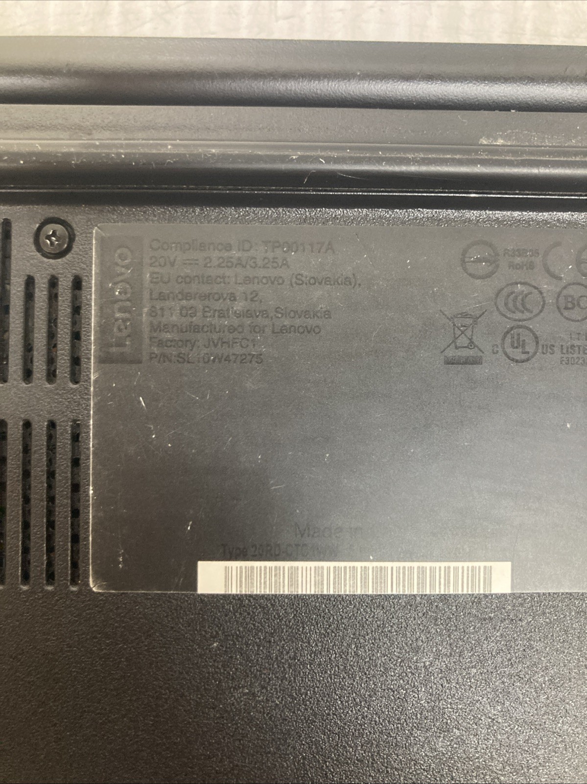 Lenovo THINKPAD E15 unknown CPU FOR PARTS ONLY No Power untested