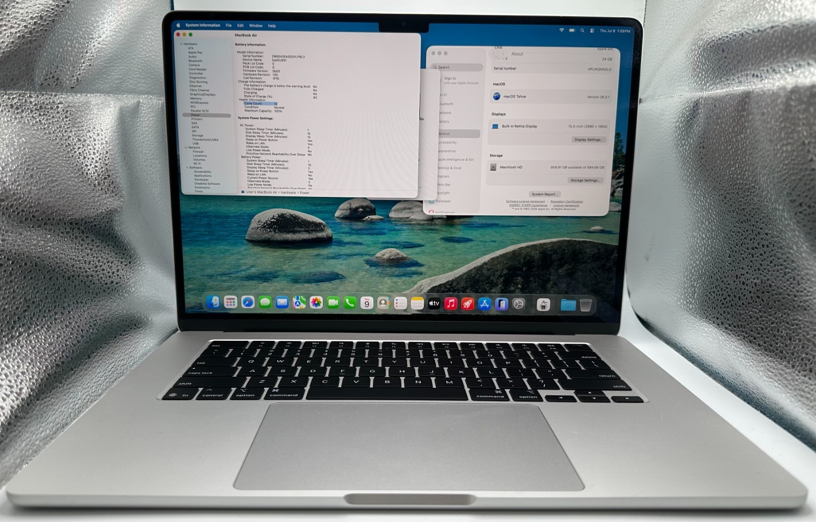 Apple Macbook Air – 15.3″ – M4 – 1TB SSD – 24GB RAM – A3241 – 91% Battery – Used