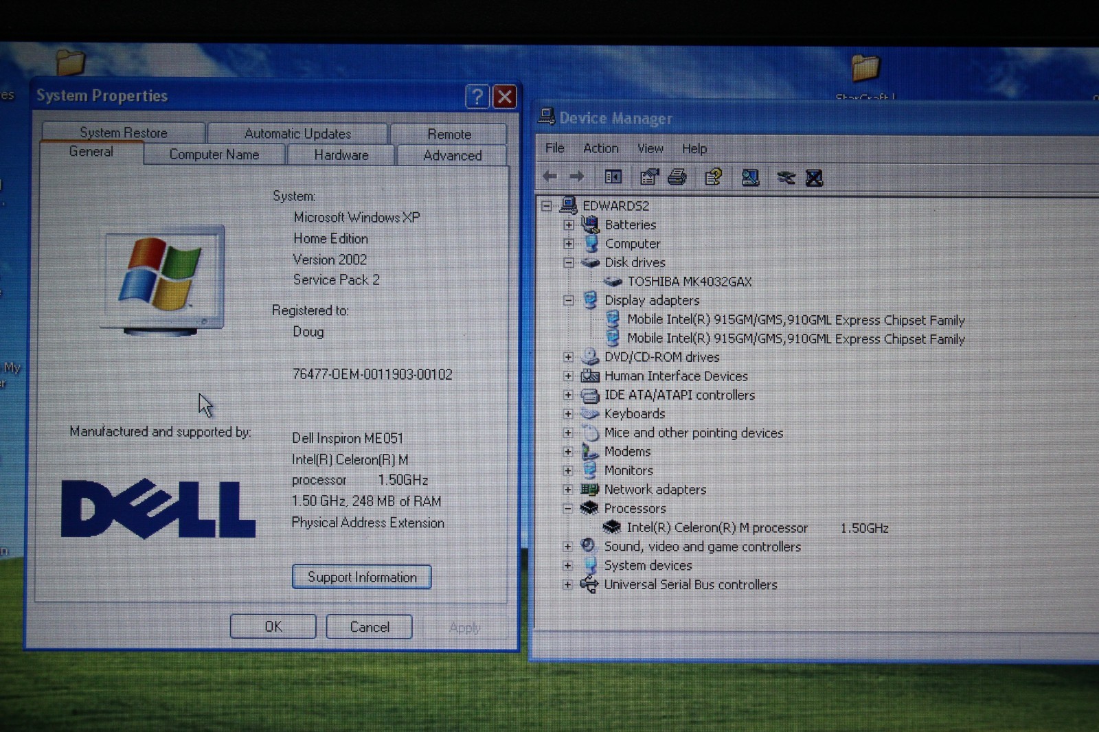 Dell Inspiron B120 Retro Gaming Laptop Celeron 1.50GHz 256MB RAM (Windows XP)