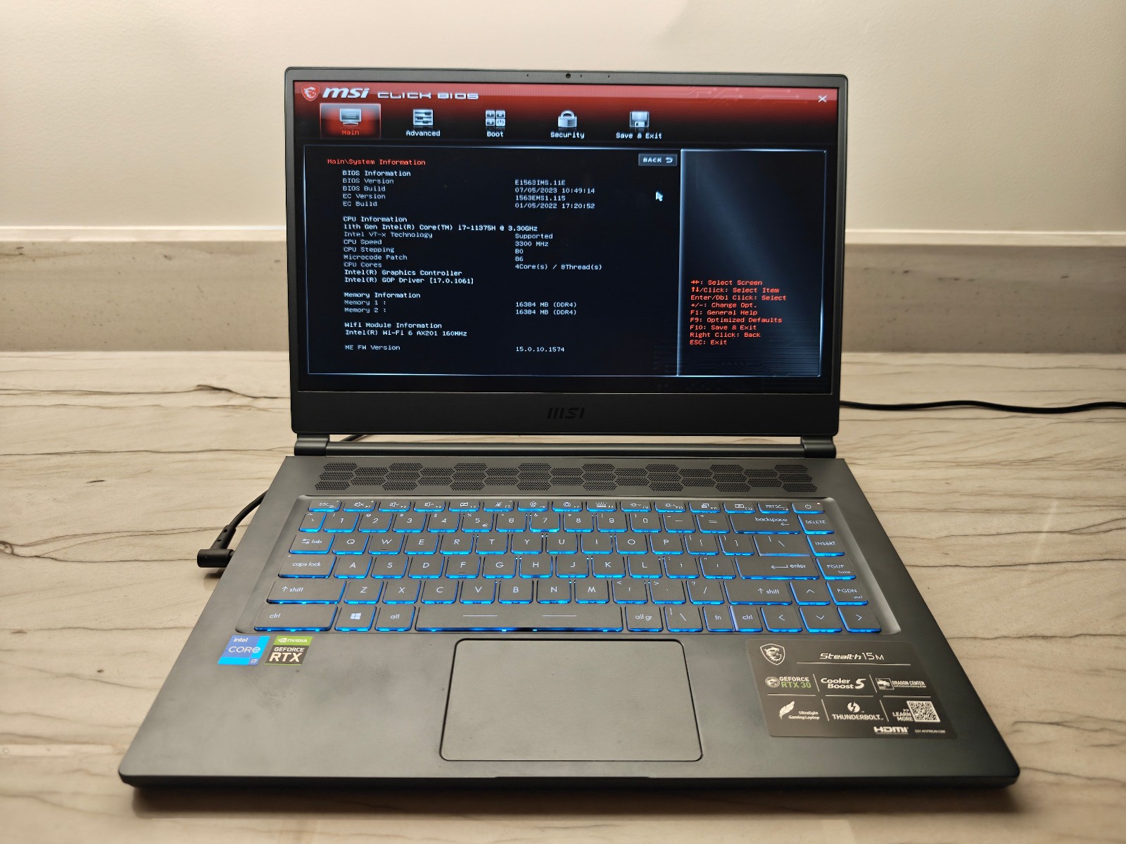 MSI Stealth 15M Gaming Laptop i7‑11375H RTX 3060 32GB 512GB SSD 15.6″ FHD 144Hz