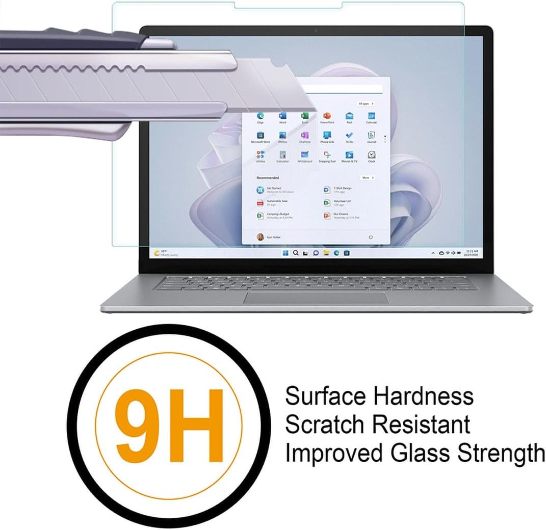 Tempered Glass Screen Protector for Microsoft Surface Laptop 6/5/4/3 (15 inch)