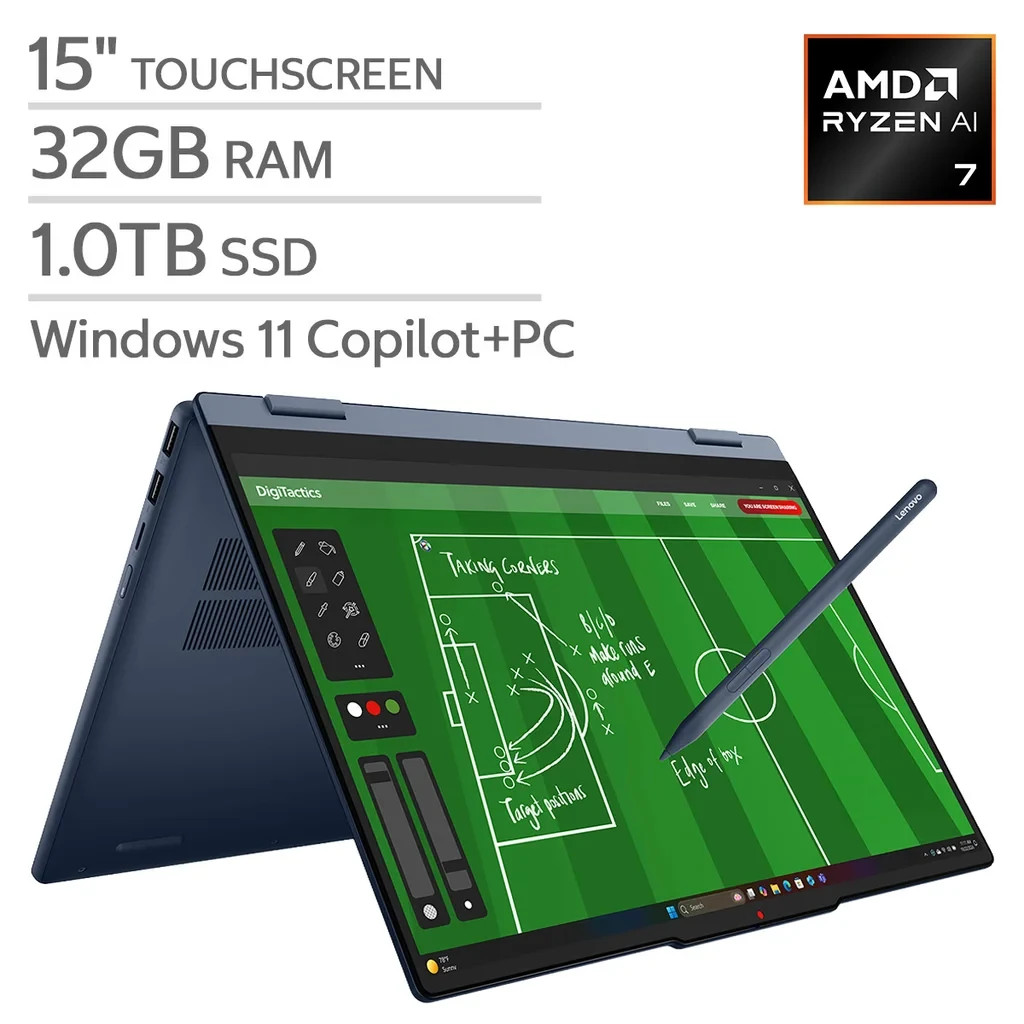 Lenovo IdeaPad 5 2in1 laptop — 15.3″ (WUXGA) IPS 60Hz Touchscreen — 83UM0004US