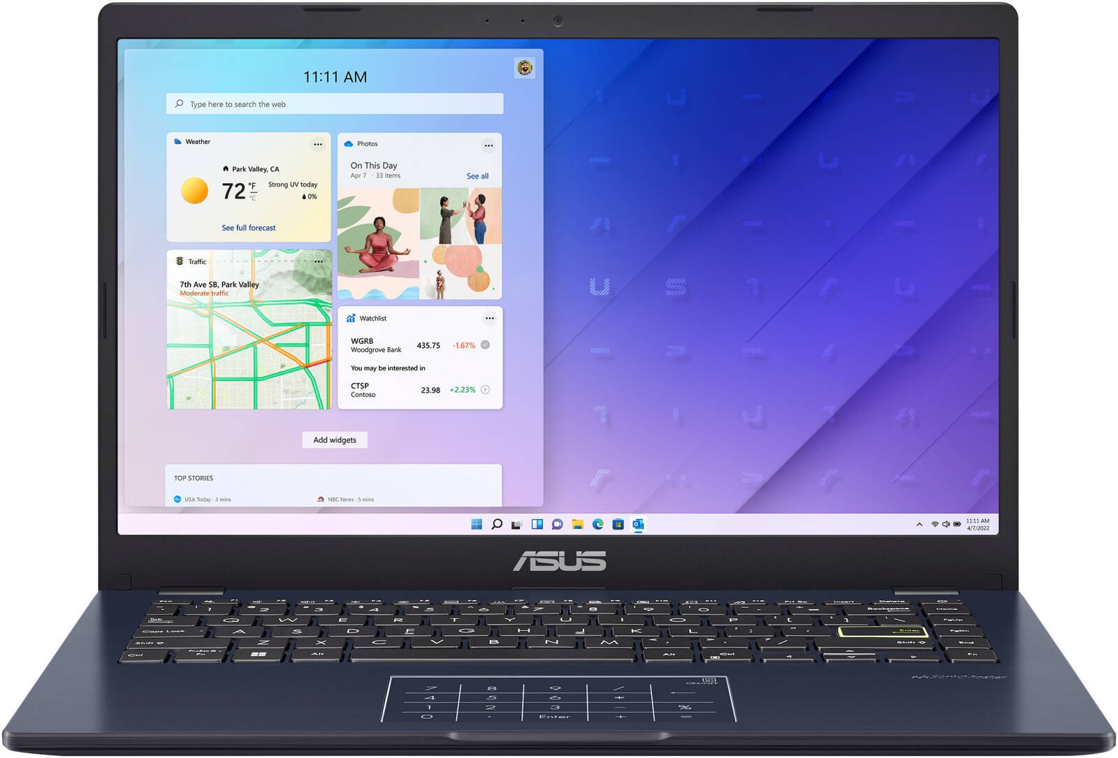 ASUS 14 Laptop Intel Pentium N6000 4GB RAM 64GB eMMC 90NB0UA5-M00YE0