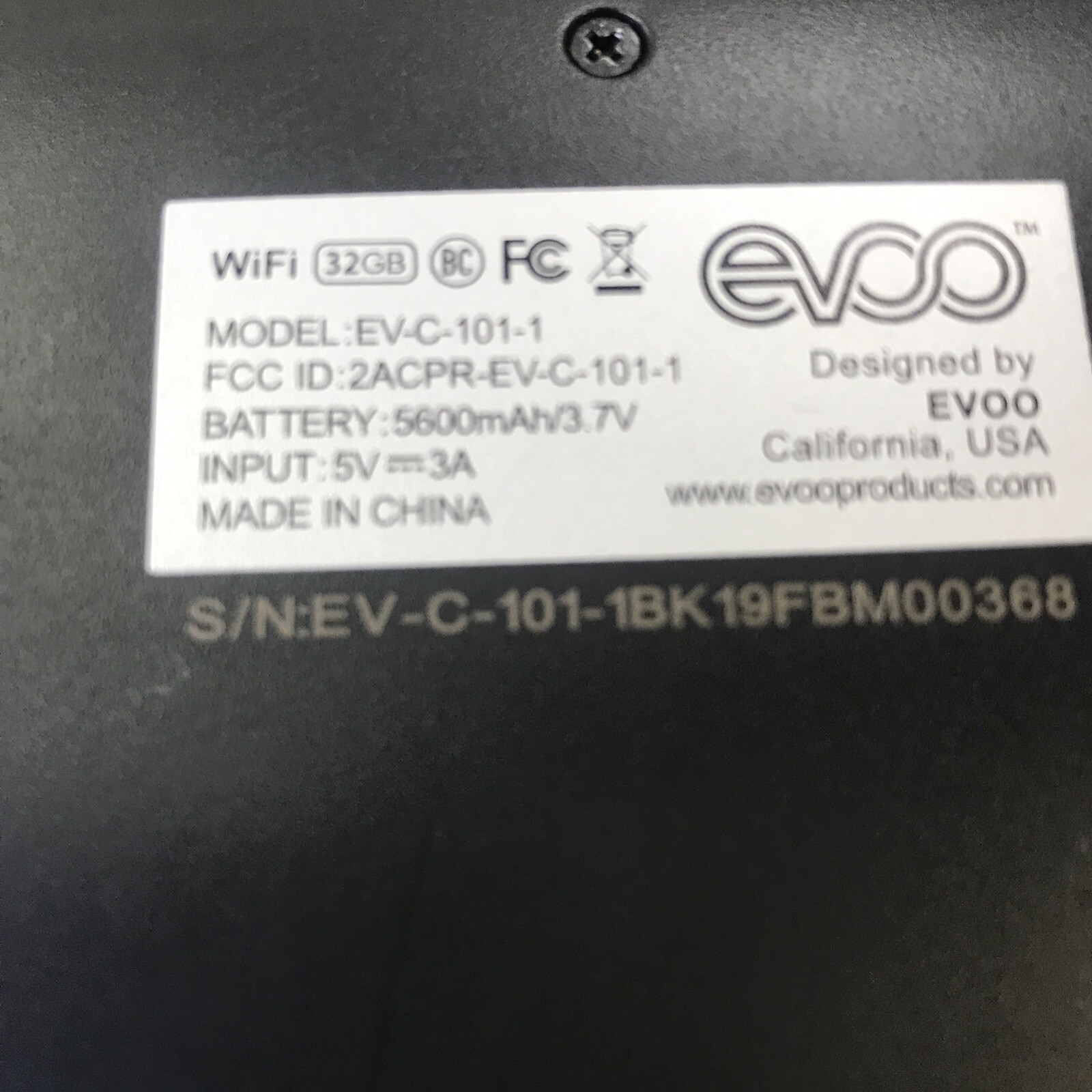 EVOO 10″ Laptop EV-C-101-1 Parts Or Repair