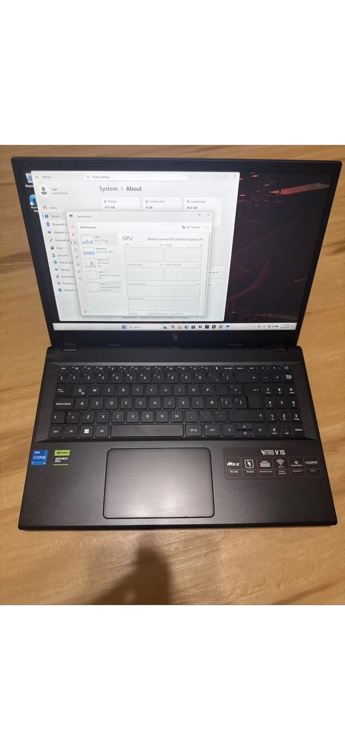 Acer Nitro V15 15.6” Gaming Laptop RTX 3050 16GB RAM 512GB SSD