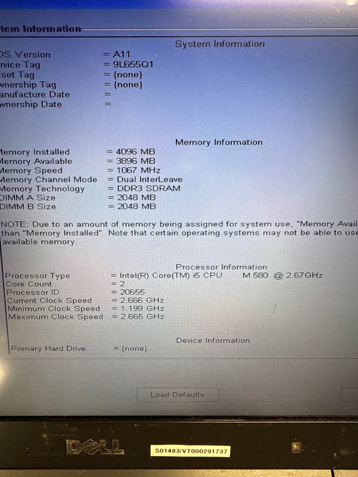 Dell Latitude E4310 13.3″ i5-580M 2.67GHz 4GB No Drive