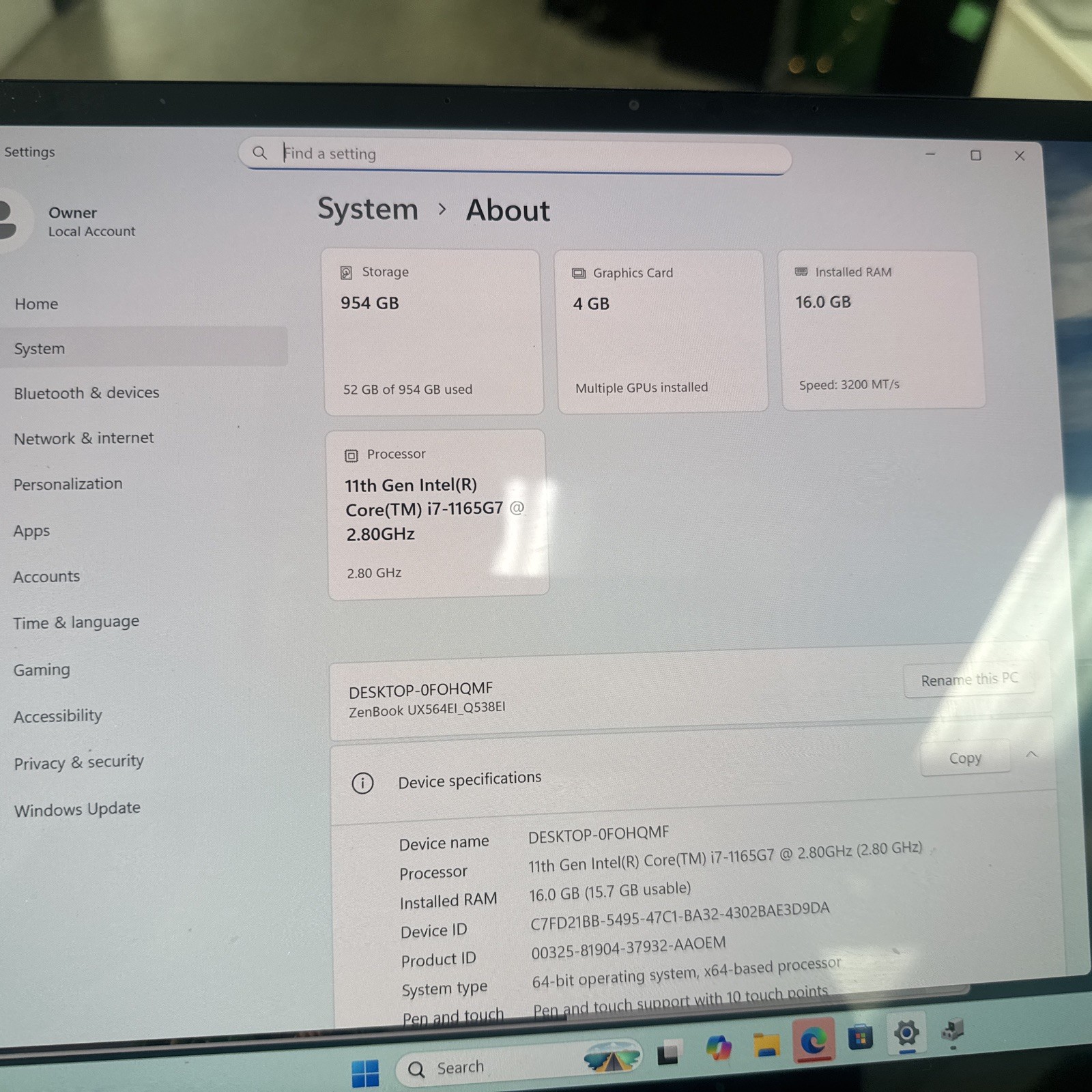 ASUS ZENBOOK FLIP 15 GeForce 1650 Ti I7-1165G7 | 1TB NVMe | AC Adapter Windows