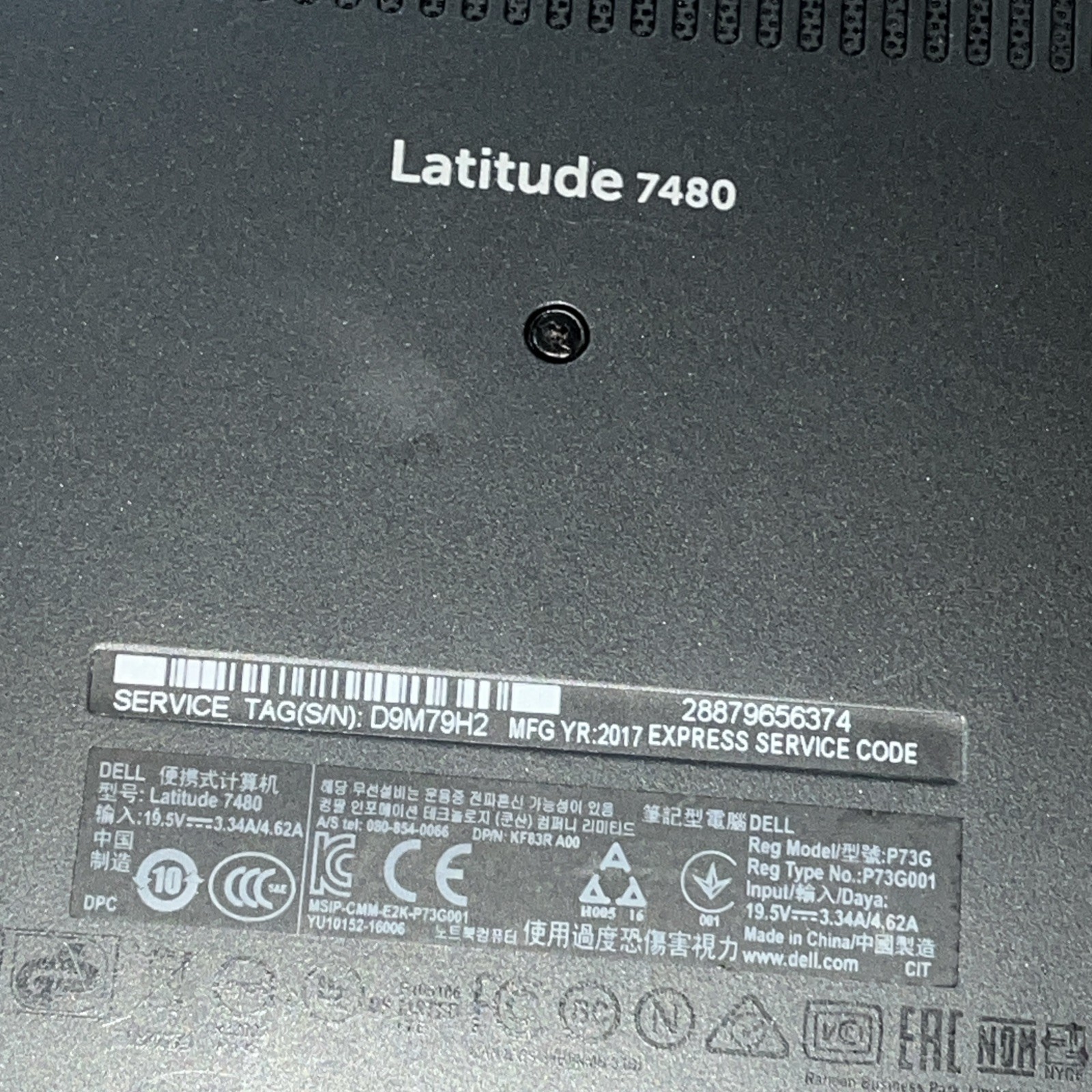DELL LATITUDE 7480 INTEL CORE I7-7600U 2.80GHZ 8GB RAM NO HD :