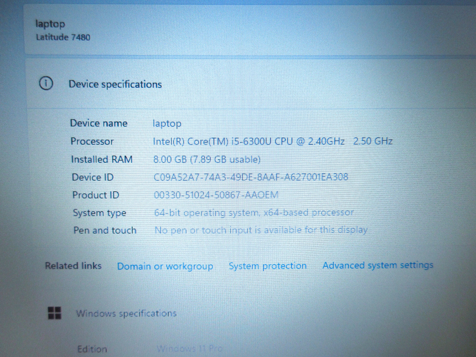Dell Latitude 7480 Laptop – 2.4GHz i5-6300U, 8GB RAM, 256GB SSD, FHD Windows 10