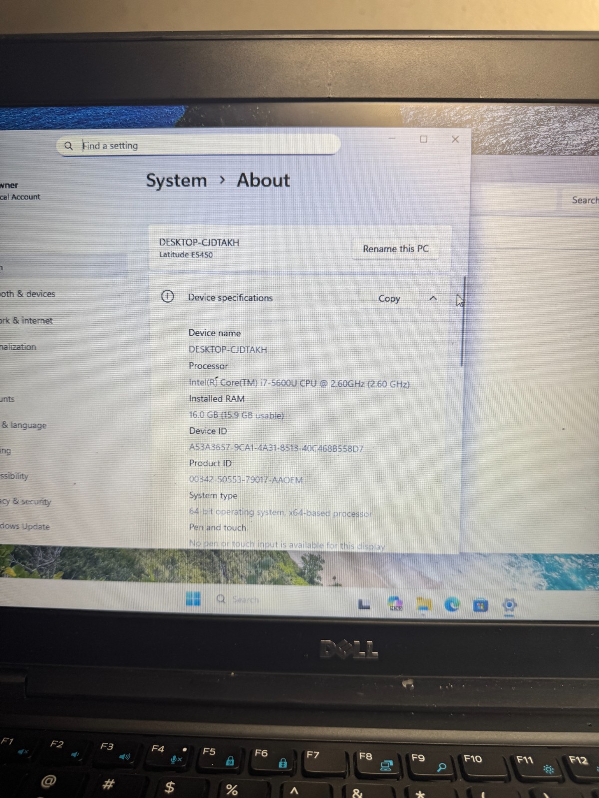 Dell Latitude E5450 Core i7-5600U, 16GB RAM, 500GB SSD, 14″ Win11 #6730